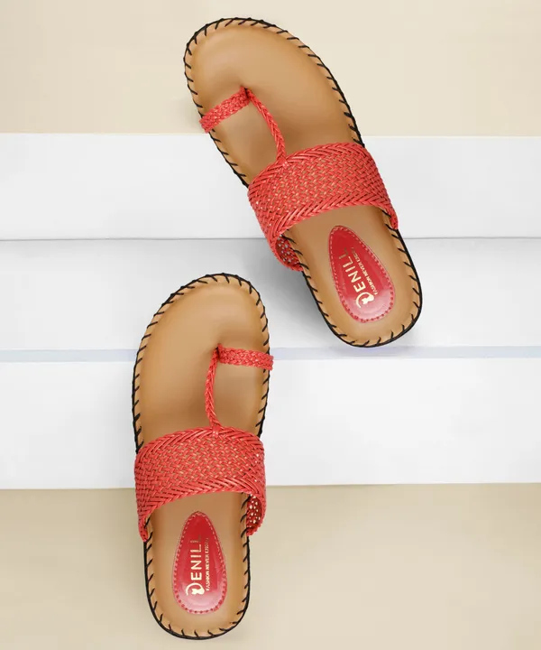 Pink_Synthetic_Flats_For_Women