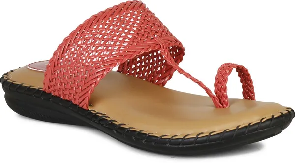 Pink_Synthetic_Flats_For_Women