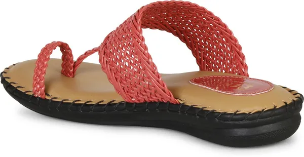 Pink_Synthetic_Flats_For_Women