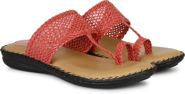 Pink_Synthetic_Flats_For_Women