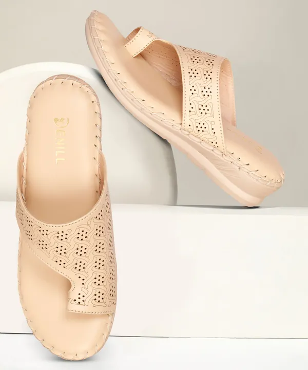 Beige_Synthetic_Leather_Wedges_For_Women