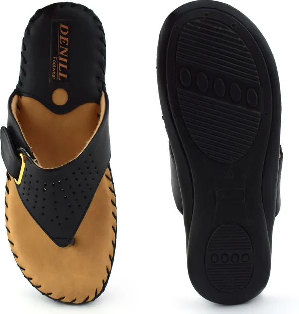Black_Synthetic_Leather_Flats_For_Women