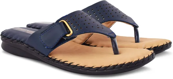 Blue_Synthetic_Leather_Flats_For_Women
