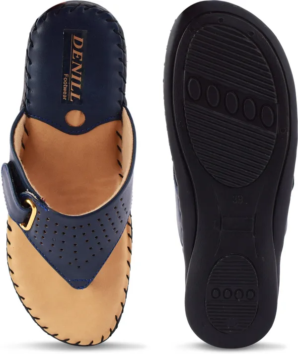 Blue_Synthetic_Leather_Flats_For_Women