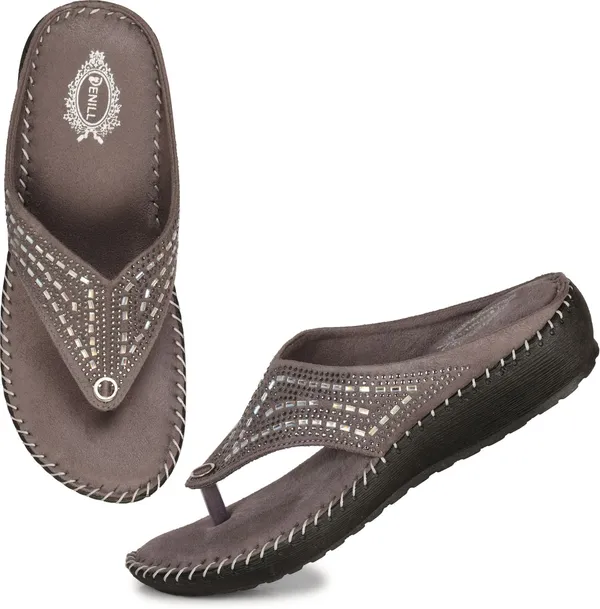 Grey_Synthetic_Wedges_For_Women