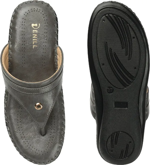 Grey_Synthetic_Leather_Flats_For_Women