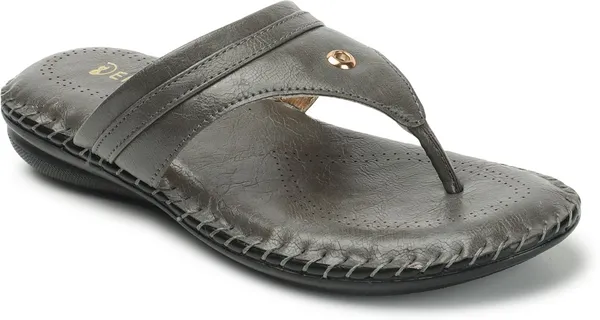 Grey_Synthetic_Leather_Flats_For_Women