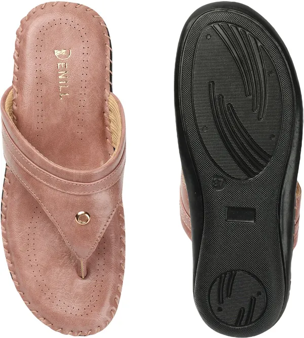 Pink_Synthetic_Leather_Flats_For_Women