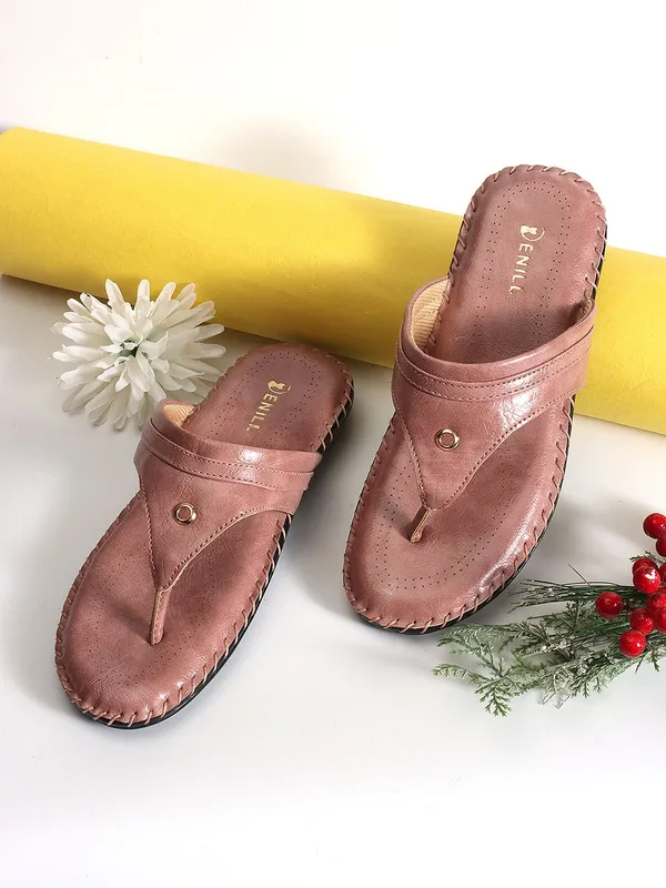 Pink_Synthetic_Leather_Flats_For_Women
