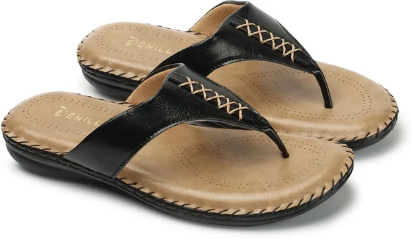 Black_Synthetic_Leather_Flats_For_Women