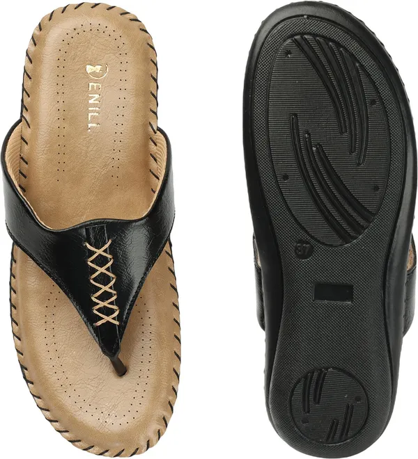 Black_Synthetic_Leather_Flats_For_Women