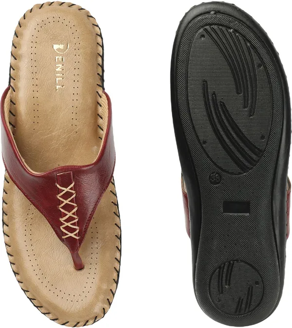 Maroon_Synthetic_Leather_Flats_For_Women