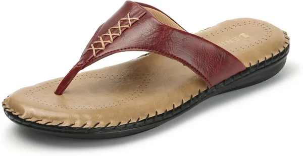 Maroon_Synthetic_Leather_Flats_For_Women