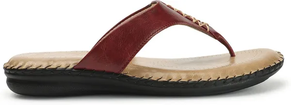 Maroon_Synthetic_Leather_Flats_For_Women