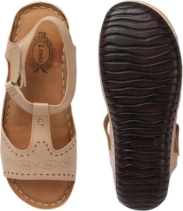 Beige_Synthetic_Leather_Flats_For_Women