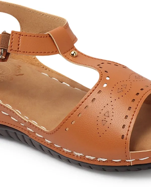 Tan_Synthetic_Leather_Flats_For_Women