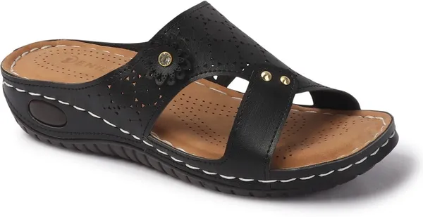 Black_Synthetic_Leather_Flats_For_Women