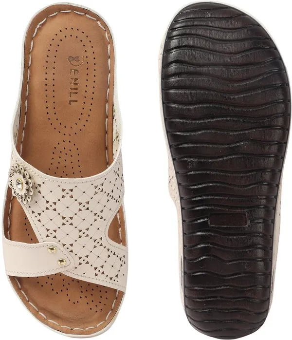 Beige_Synthetic_Leather_Flats_For_Women