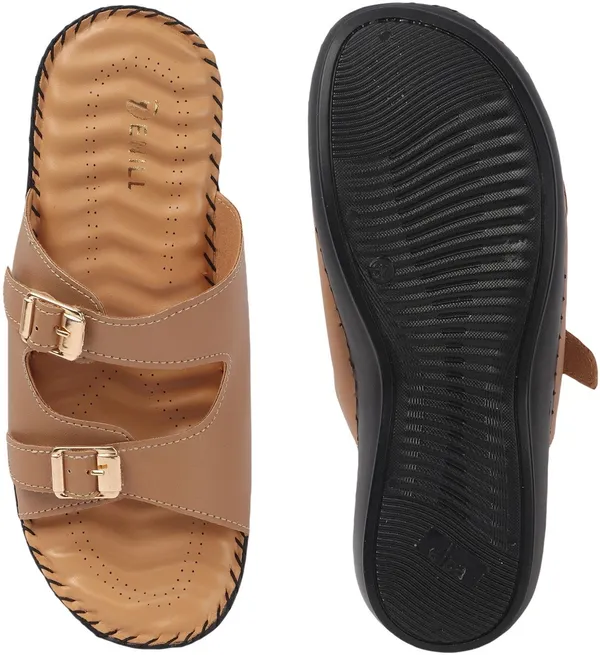 Beige_Synthetic_Leather_Flats_For_Women