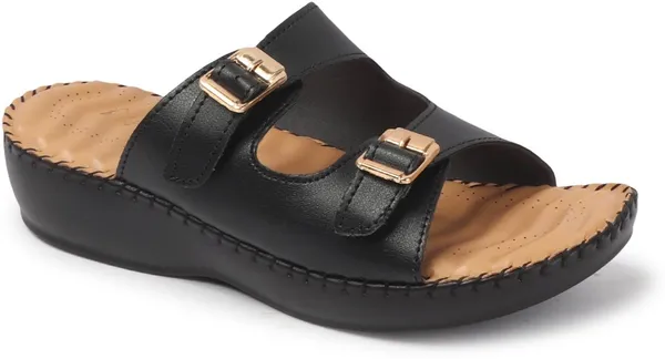 Black_Synthetic_Leather_Flats_For_Women
