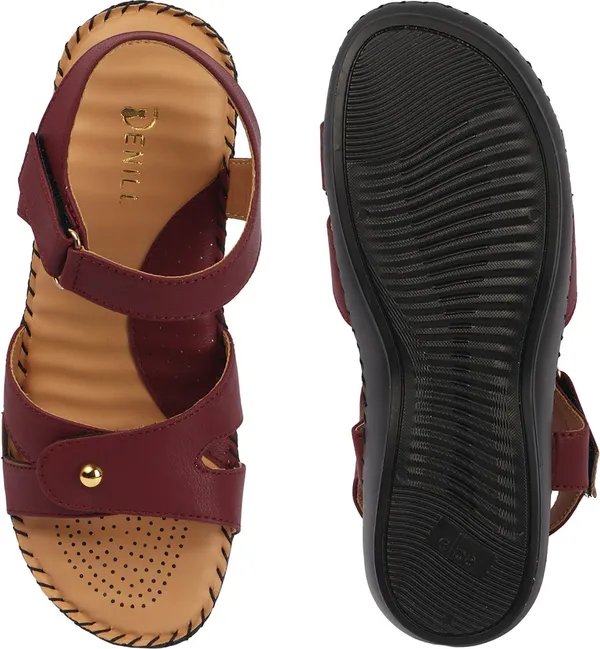 Maroon_Synthetic_Leather_Flats_For_Women