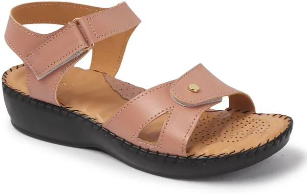 Pink_Synthetic_Leather_Flats_For_Women