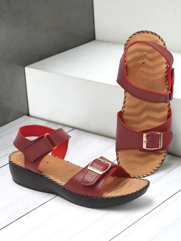 Brown_Synthetic_Leather_Flats_For_Women