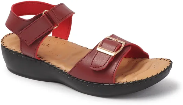 Brown_Synthetic_Leather_Flats_For_Women
