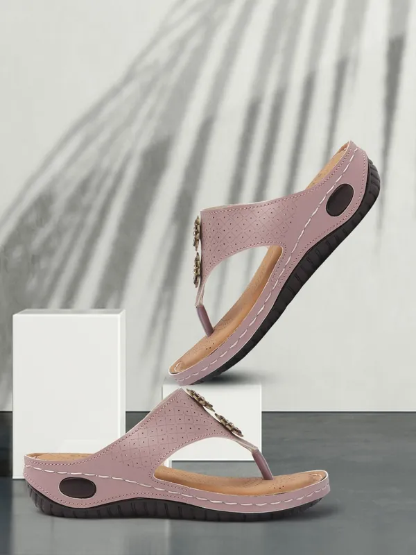 Purple_Synthetic_Leather_Flats_For_Women