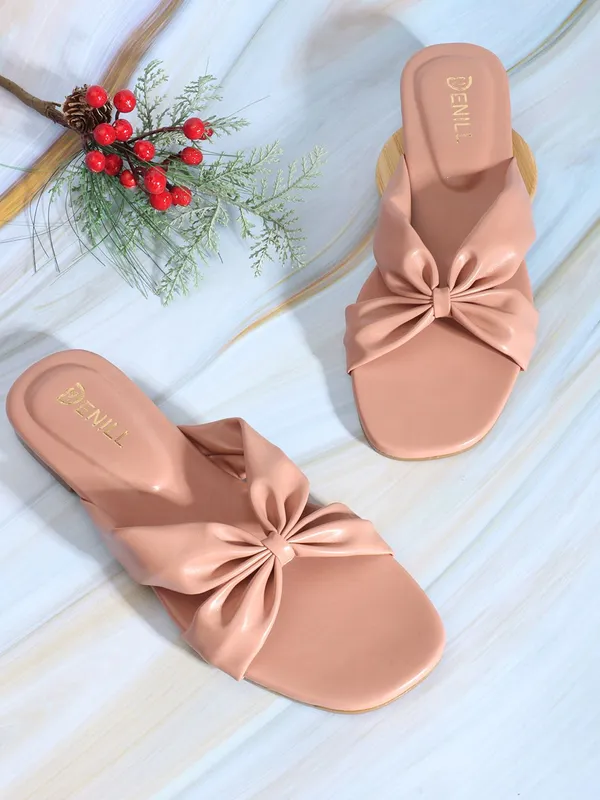 Pink_Synthetic_Leather_Heels_For_Women
