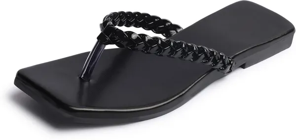 Black_Synthetic_Leather_Flats_For_Women