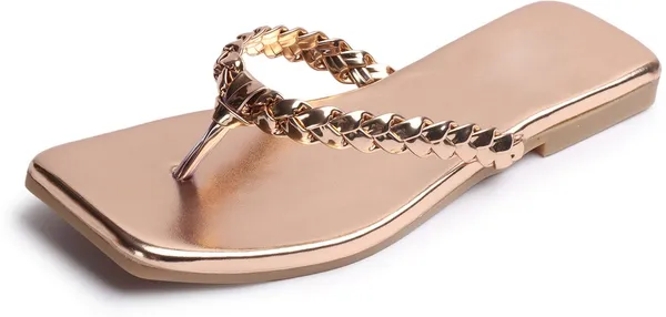 Gold_Synthetic_Leather_Flats_For_Women