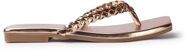 Gold_Synthetic_Leather_Flats_For_Women