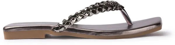 Grey_Synthetic_Leather_Flats_For_Women