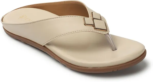 Beige_Synthetic_Flats_For_Women