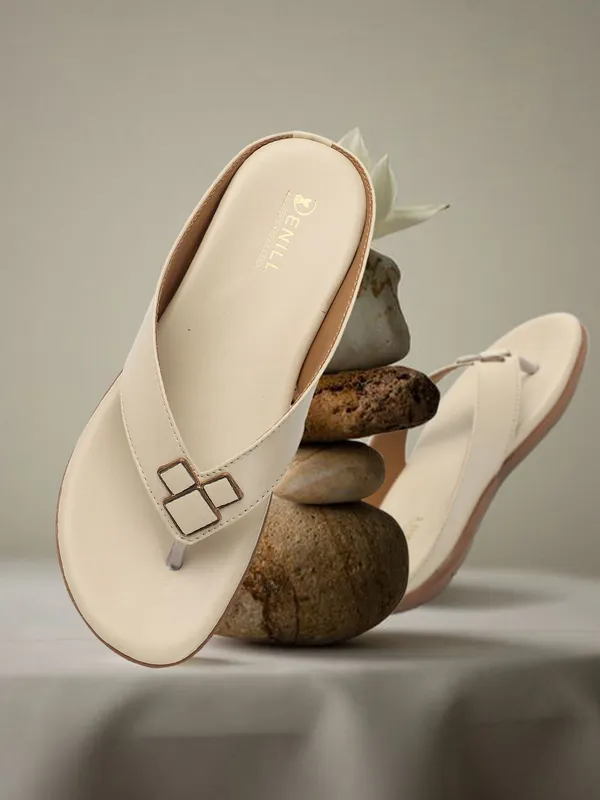 Beige_Synthetic_Flats_For_Women