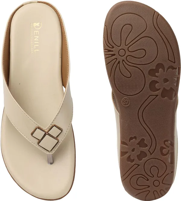 Beige_Synthetic_Flats_For_Women