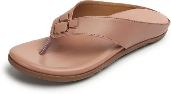 Pink_Synthetic_Flats_For_Women