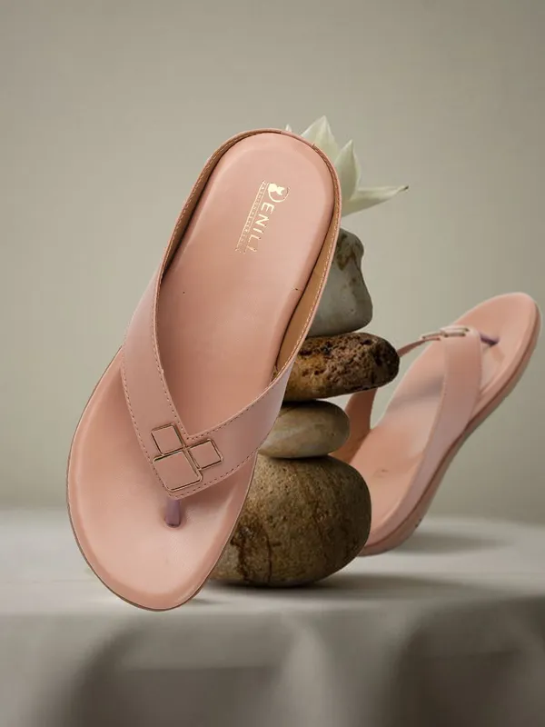 Pink_Synthetic_Flats_For_Women