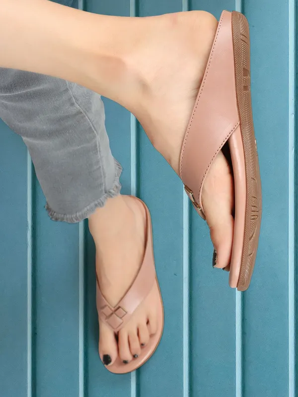 Pink_Synthetic_Flats_For_Women