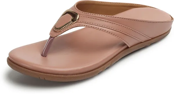 Pink_Synthetic_Leather_Flats_For_Women