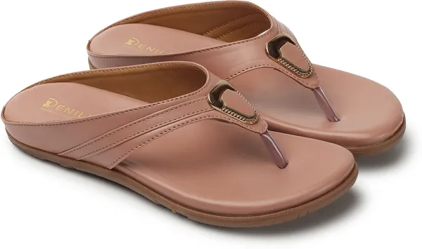Pink_Synthetic_Leather_Flats_For_Women