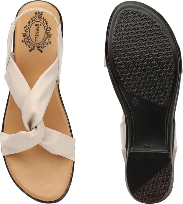Beige_Synthetic_Leather_Flats_For_Women