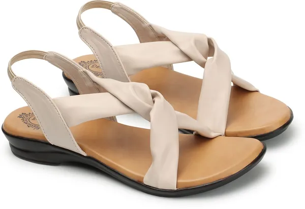 Beige_Synthetic_Leather_Flats_For_Women