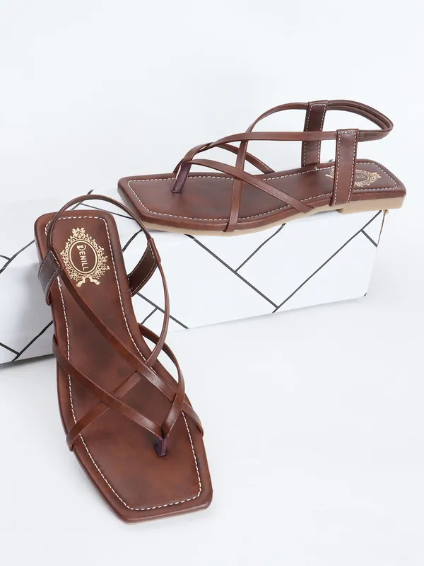 Brown_Synthetic_Leather_Flats_For_Women