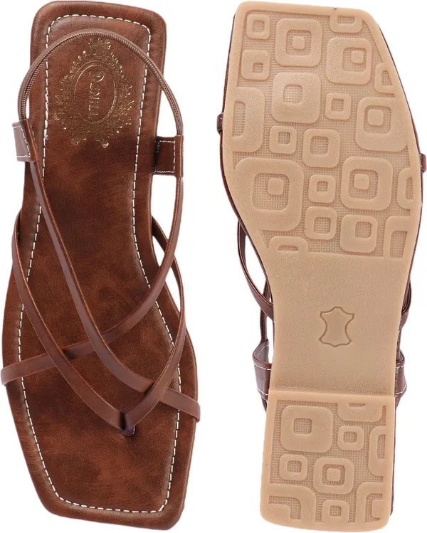 Brown_Synthetic_Leather_Flats_For_Women