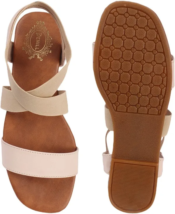 Beige_Synthetic_Leather_Flats_For_Women