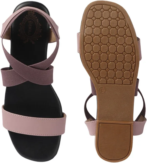 Pink_Synthetic_Leather_Flats_For_Women