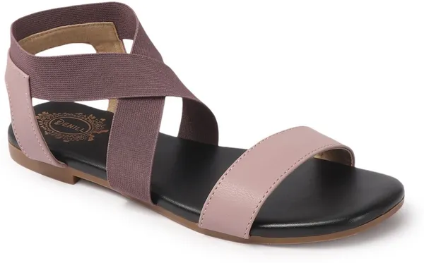 Pink_Synthetic_Leather_Flats_For_Women