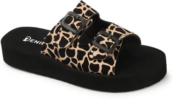 Black_And_Beige_Suede_Flats_For_Women